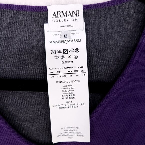 Armani Collezioni Made in Italy Virgin Wool Sweater Size 12 Womens Soft Pullover - Picture 9 of 12